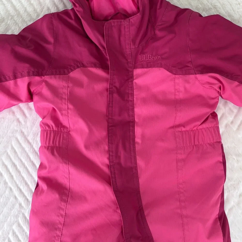 L.L. Bean Baby 12-18M Cold Buster Thinsulate Pink Snowsuit Grow Cuffs Winter
